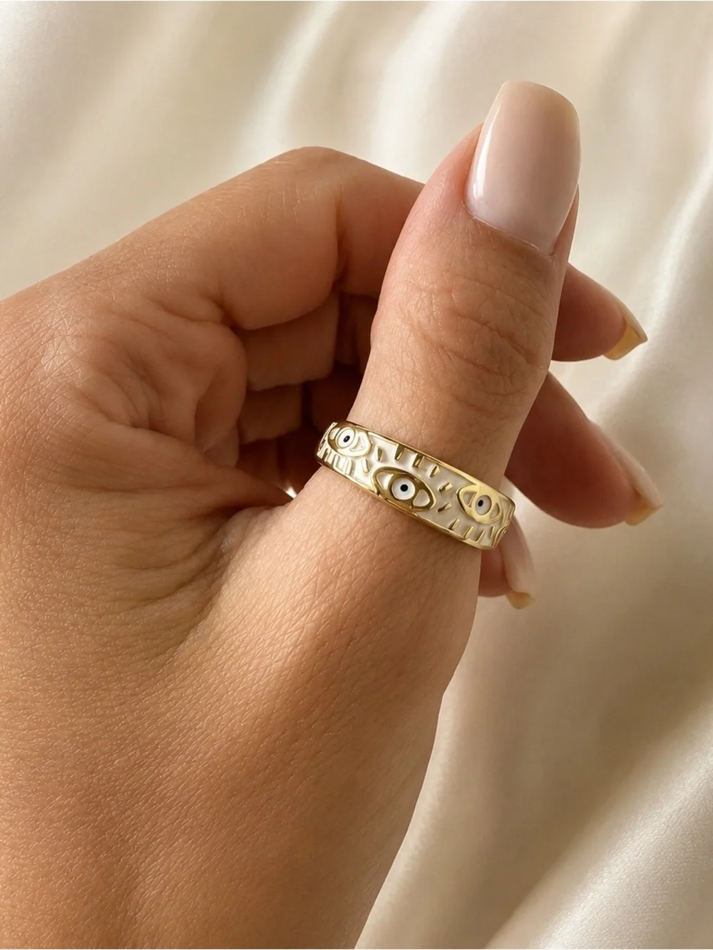 Gold Evil  Eye Ring elegant statement - Women Jewelry